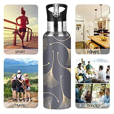 Ginkgo Leaves Leak Free Insulated Bottles with Handle 32 oz Vaccuum Bottle  with Straw Lid Thermal Bottle for Hot & Cold Drinks BAP-Free - Yahoo  Shopping