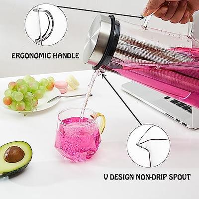  Glass Fruit Infuser Water Pitcher with Removable Lid