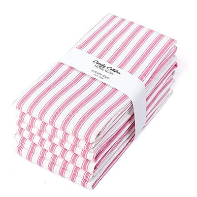 Candy Cottons Set of 6 Kitchen Dish Towels, 100% Cotton Kitchen Towels,  with Hanging Loop, Dishcloth Sets for Washing & Drying Dishes, Tea Towels & Hand  Towels 18x28, French Stripe, Pink - Yahoo Shopping