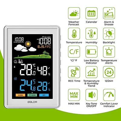 Home Wireless Indoor Outdoor Weather Station Thermometer - Color LCD  Display