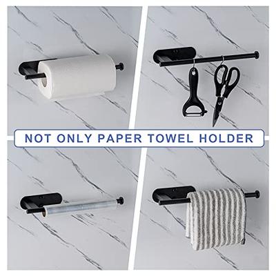 Paper Towel Holder - Self-Adhesive or Drilling, Brushed Nickel Wall Mounted  Paper Towel Rack for Kitchen, SUS304 Stainless Steel Kitchen Roll Holder