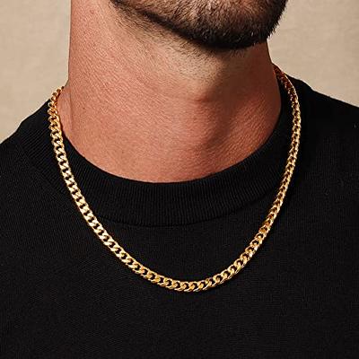 Jewlpire Gold Chain for Men Boys, 5.5mm Gold Chain Men's Figaro