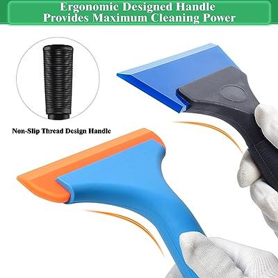 Blue 2pcs Small Bathroom Shower Mirror Squeegee, Kitchen Counter