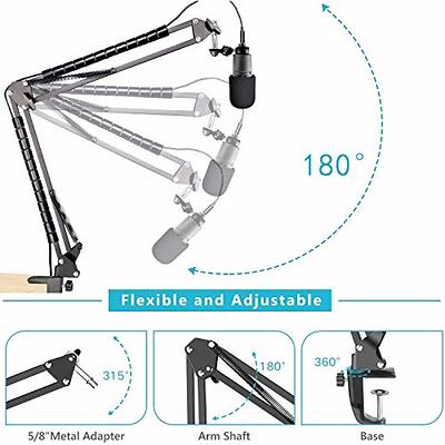 K669 Mic Boom Arm Stand with Pop Filter, Compatible with Fifine