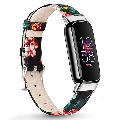 VANCLE Leather Band Compatible with Fitbit Luxe Band, Slim Leather Strap  Adjustable Wristband Replacement Band for Fitbit Luxe Smart Watch for Women  Men, Floral red - Yahoo Shopping