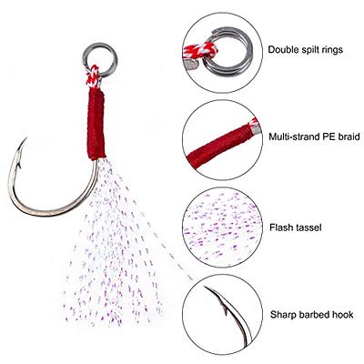 Goture Bucktail Assist Hooks Kit,Fishing Jigs Hooks - Size 1/0,2/0