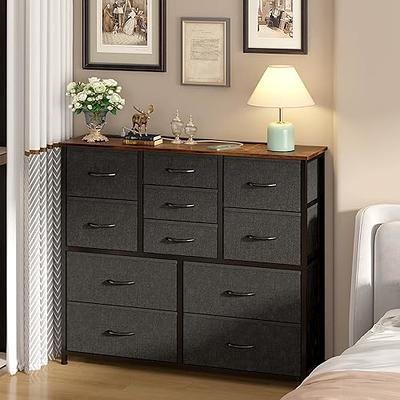 Black Dresser with 6 Drawers for Bedroom, Narrow Tall Chest of Drawers  Storage Tower Clothes Organizer for Living Room 