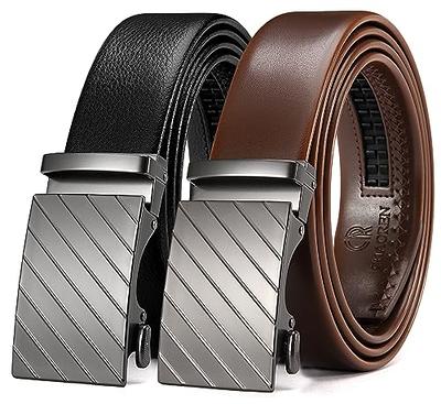 CHAOREN Reversible Belt for Men - Mens Belt Leather 1 3/8 Cognac