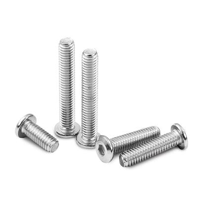 M5-0.8 x 16mm Button Head Socket Cap Screws, Stainless Steel 18-8 (304),  Bright Finish, Fully Threaded, 50 PCS