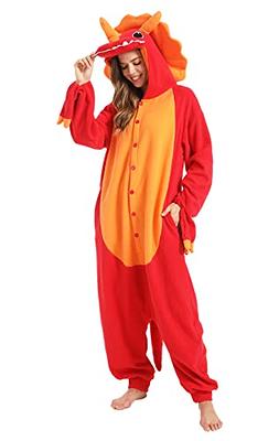 dressfan Unisex Animal Triceratops Dragon Costume Onesie Pajamas Red  Dinosaur Halloween Cosplay Costume Christmas Family Pajamas Adults Teens  Kids,M - Yahoo Shopping