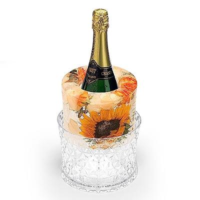  Ice Bucket Mold,Ice Mold Wine Bottle Chiller,Champagne Bucket Ice  Mold, Flower/Fruits/Any Decoration to DIY Your Champagne Bucket Ice Mold  For Special Parties/Bar/Holiday/Wedding,Beautiful & Creative: Home & Kitchen