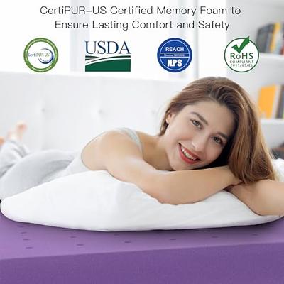 Gel Memory Foam Mattress Topper, Full Size, 2 inch, for Pressure Relief