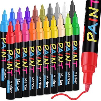 IVSUN Paint Pens Paint Markers, 20 Colors Oil-Based Waterproof Paint Marker  Pen Set, Never Fade Quick Dry and Permanent, Works on Rocks Painting, Wood,  Fabric, Plastic, Canvas, Glass, Mugs - Yahoo Shopping