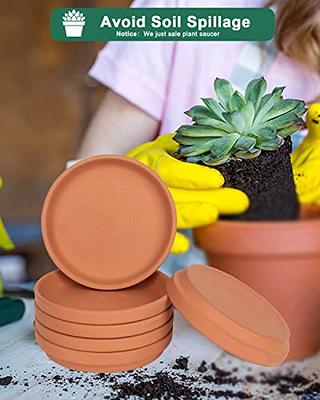 Cubilan 7 inch Large Plant Pots, 5 Pack Flower Pots Outdoor Indoor, Planters with Drainage Hole and Tray Saucer, Colorful