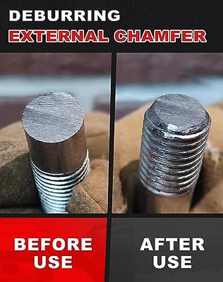 Deburring External Chamfer Tool with Tungsten Carbide Blades, 1/4 inch Hex  Shank, Remove Burrs and Repairing Damaged Metal Screws, Bolts, and  Fasteners, Fits 1/4 to 3/4 