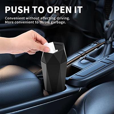 Wontolf Car Trash Can Bin with Lid, Small Car Garbage Can with