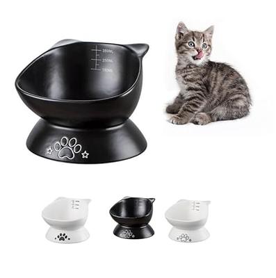 Azwraith Double Dog Cat Bowls, Pet Water and Food Bowl Set with Automatic Water Dispenser Bottle Detachable Stainless Steel Bowl for Small Dogs and C