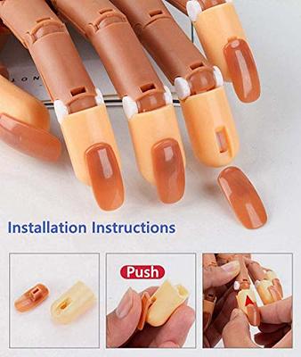 Practice Hand for Acrylic Nails,Flexible Nail Practice Hands Training  Kits.Mannequin Hand for Nails Practice.Flexible Fingers Fake Training