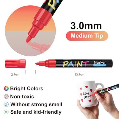 IVSUN Paint Pens Paint Markers, 20 Colors Oil-Based Waterproof Paint Marker  Pen Set, Never Fade Quick Dry and Permanent, Works on Rocks Painting