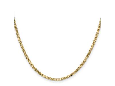 14K 3.5 mm Mariner Chain Link Necklace 16 Inches