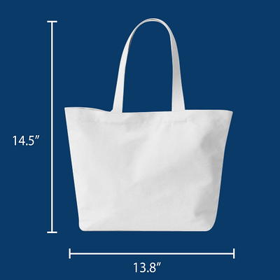 Hello Hobby, Large White Canvas Tote Bag With Strap, 3-Pack, 13.5” x 13.5”  x 3.5” 