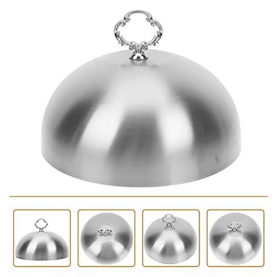 Stainless Steel Cloche Food Cover Dome Serving Plate Dish Dining Dinner  Platter