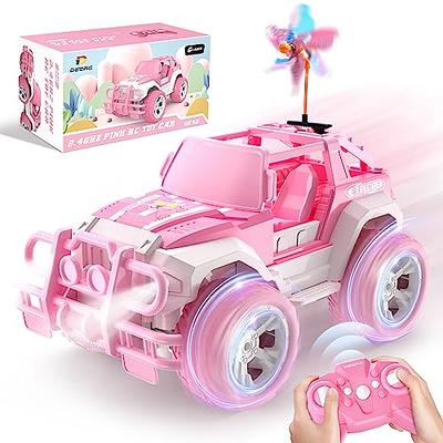 DEERC Pink RC Cars with 2 Windmills, 1:18 Remote Control Car for