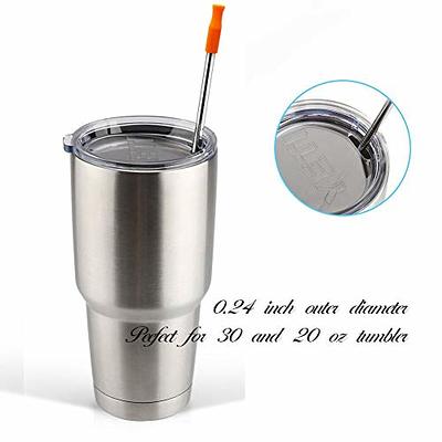 Metal Stainless Steel Straws, 4pcs 12 Ultra Long Reusable Metal Drinking  Straws with Cleaning Brush and Silicone Tips for Tall Tumblers