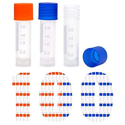 100 Pcs 10Ml Plastic Test Tubes with Lids Vial Seal Cap Container