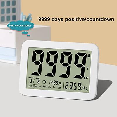 Jayron Reusable and Magnet Countdown Timer 9999 Days Digital Alarm Loud Clock Bedside Reminder, Kitchen Countdown Timer for Event Reminder Baby