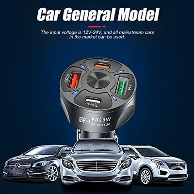 66W Car Fast Charger Quick Charge Cigarette Lighter Adapter 4-Port