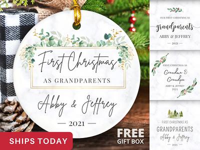 Merry Christmas Grandma & Grandpa - Personalized First Christmas