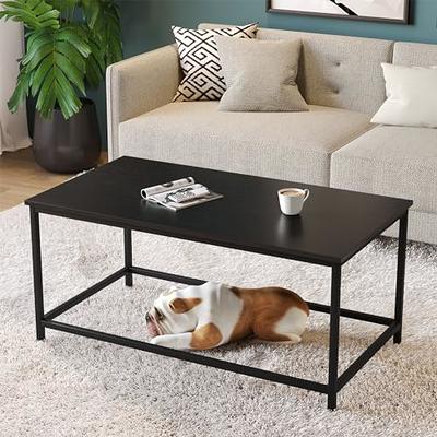 Firminana Small Oval Coffee Table Mid Century Modern Coffee Table for  Living Room Center Table Minimalist Display Black Coffe Table,Nature