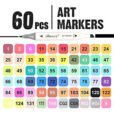 Buecs Alcohol Markers Brush Tip: Double Tipped Art Marker, 80 Count,  suitable for Kids Adults Artists Painting, Coloring Drawing Sketching,  Multicolor