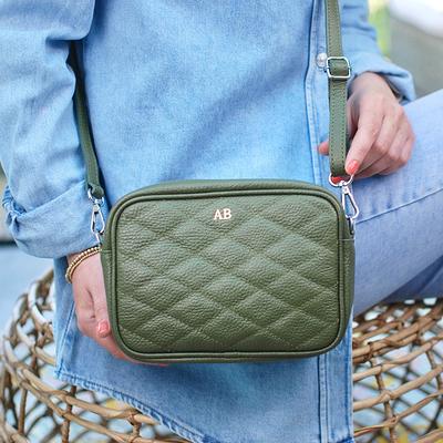 Italian Leather Quilted Crossbody Bag