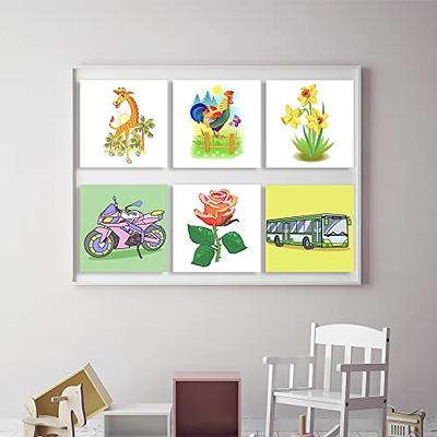 HQLESHUI 6Pcs Pre Drawn Canvas for Painting for Kids, 6 x 6” Printed Canvas  to Paint