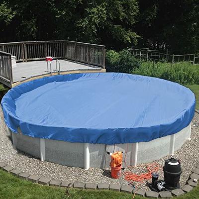 TANG 22' ft Round Pool Covers for 18 Feet Round Above Ground Tank Spa Pool  Covers Winter Leaf Pool Covers Wire Rope Hemmed All Edges 4ft Overlap,  Trampoline Cover (18', Blue) 