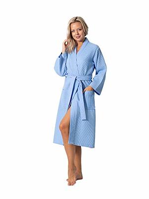 Turkish Linen Waffle Knit Lightweight Kimono Spa & Bath Robes for