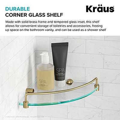 KRAUS Elie Glass Bathroom Corner Shower Shelf with Rail in Brushed Gold -  Yahoo Shopping