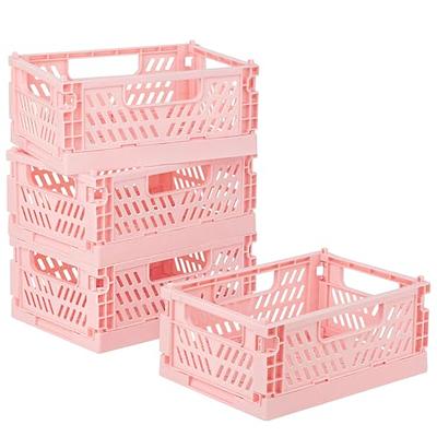 4-Pack Mini Plastic Baskets for Shelf Storage Organizing, Durable and  Reliable Folding Storage Crate, Ideal for Home Kitchen Classroom and Office