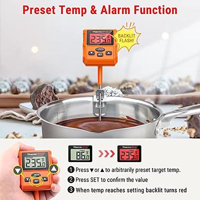 ThermoPro TP511 Digital Candy Thermometer with Pot Clip, Programmable  Instant Read Food Meat Thermometer with 8'' Long Probe for Smoker Baking  Grilling Candle Liquid Oil Deep Fry Thermometer - Yahoo Shopping