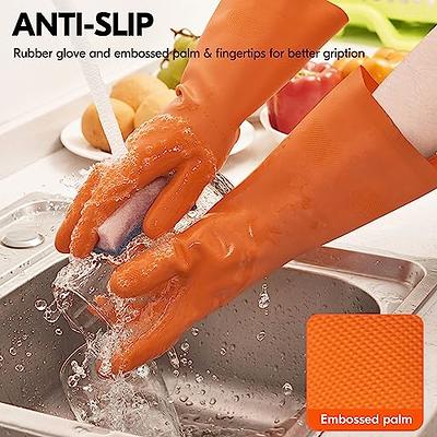 Vgo Reusable Dishwashing Gloves,Kitchen Gloves For Washing Dishes,Rubber  Cleaning Gloves,Extra Thickness,Long Sleeves Household Gloves(3 Pairs,L,  Orange,RB2186) - Yahoo Shopping