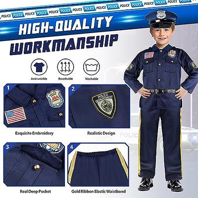 Dress-Up-America Police Costume for Adults - Cop Costume for Men - Police  Officer Shirt and Cap - One size 