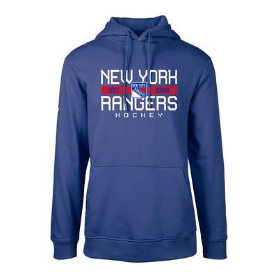 Men's Antigua Blue New York Rangers Logo Victory Pullover Hoodie