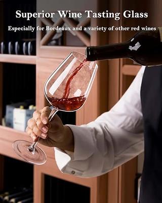 JBHO Lead-Free Crystal Large Burgundy Wine Glasses