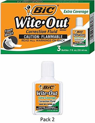 BIC Wite Out Extra Coverage Correction Fluid 20 mL Bottles White Pack Of 2  - Office Depot