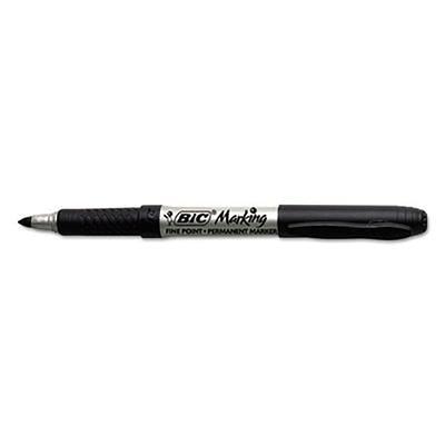 Bic FPIN11BK Intensity Black Permanent Fine Tip Marker Pen - 12/Pack