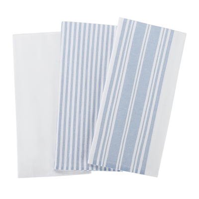 Thyme&Table Cotton Waffle Kitchen Towels - Blue & White - 3 Pieces