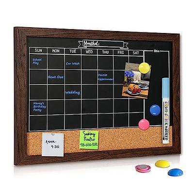 Magnetic Wall Chalkboard Monthly Calendar, Rustic Wood Frame Large  Chalkboard Calendar, 24 x 30, Wall Mount, with Chalk Marker & Magnets, by  Better