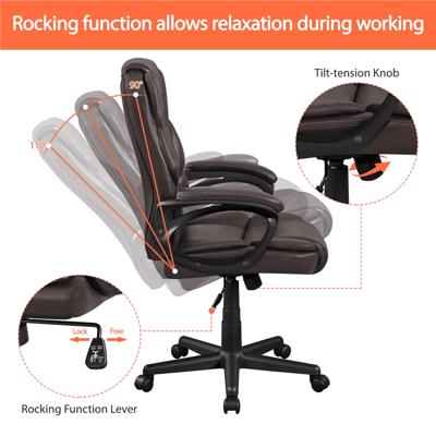 Lacoo Faux Leather High-Back Ergonomic Executive Office Chair with